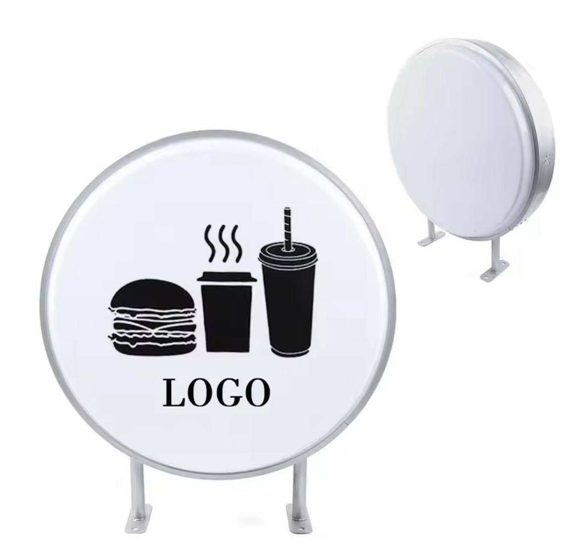 60 cm round LED acrylic advertising light box, double-sided illuminated signage