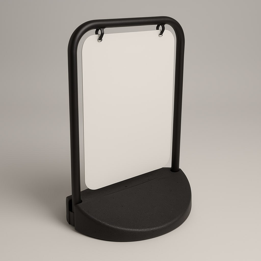 Outdoor advertising board on a city street