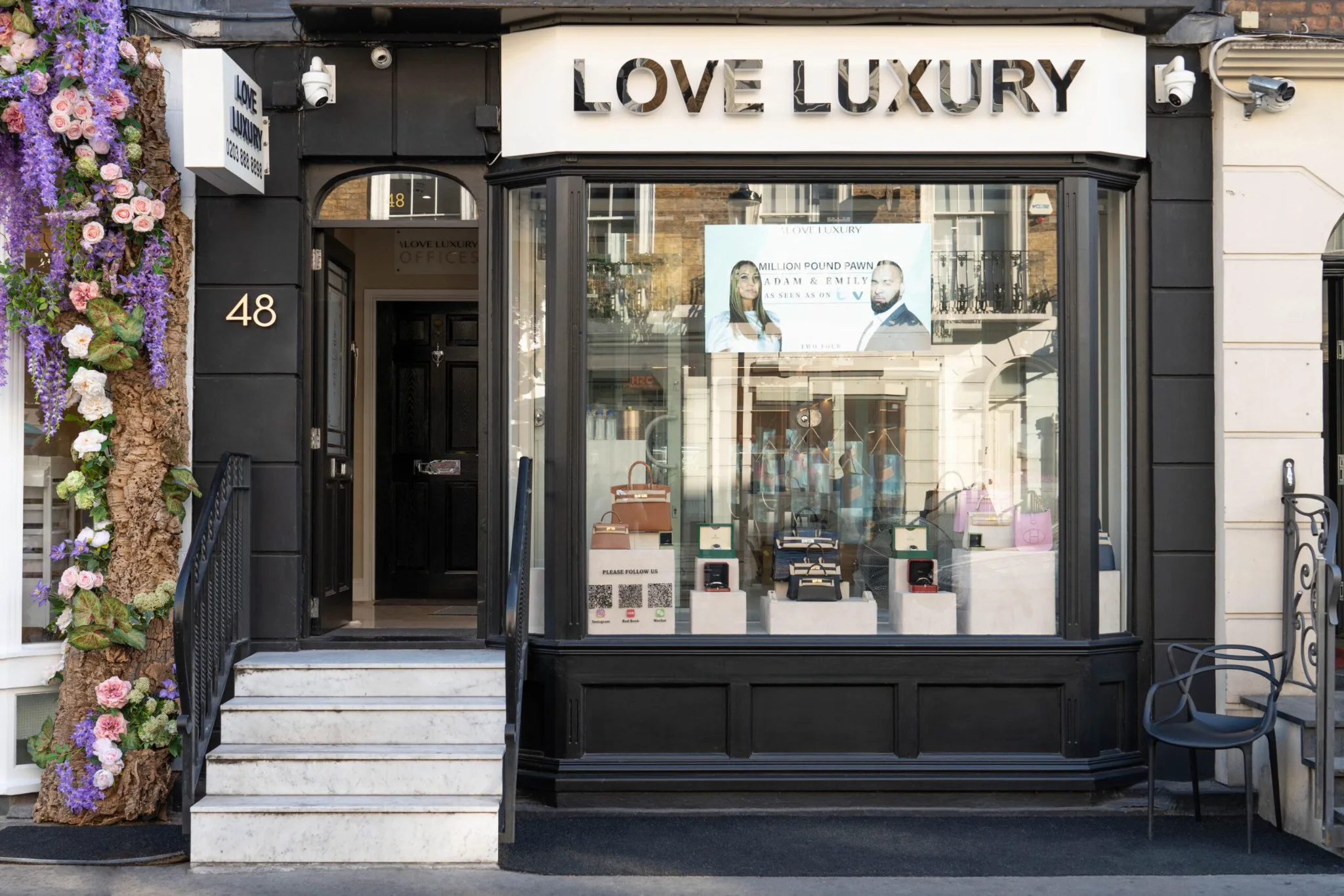 3D metal backlit Love Luxury shopfront sign