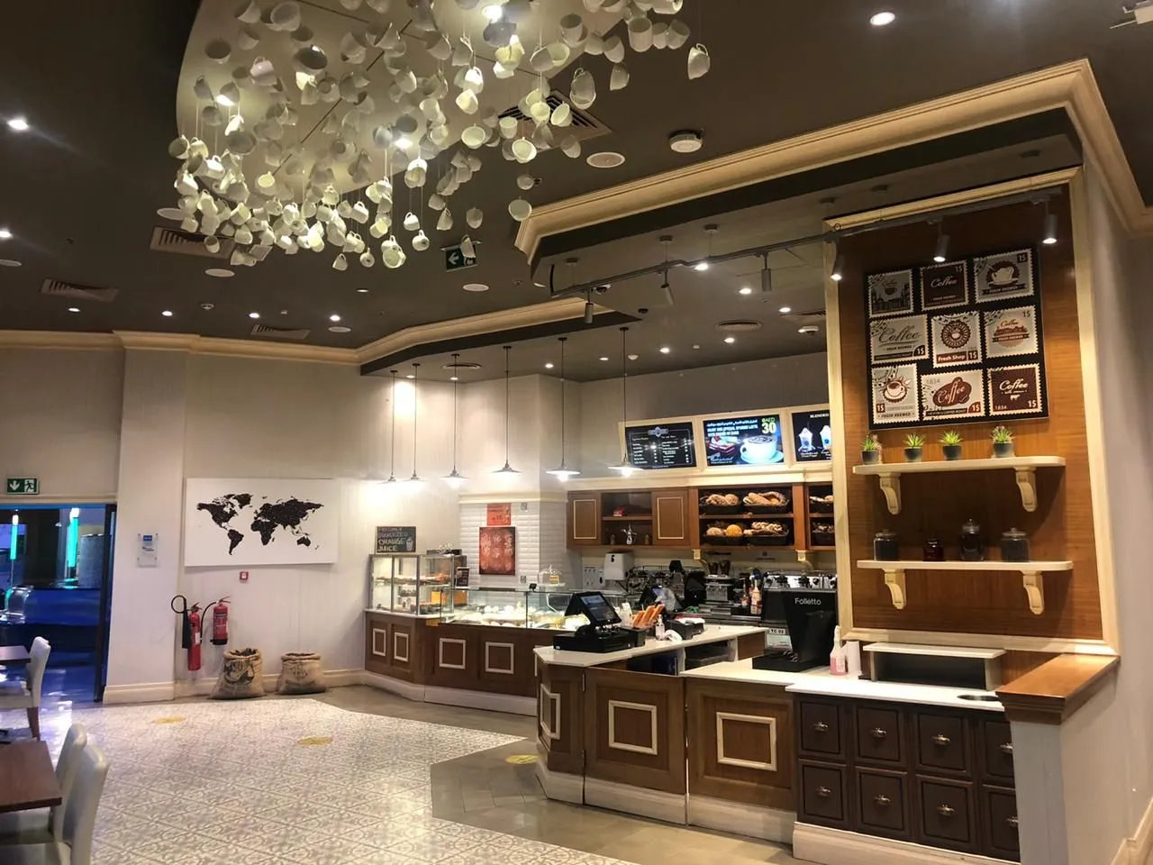 Coffee shop interior fit-out concept with decor and branding